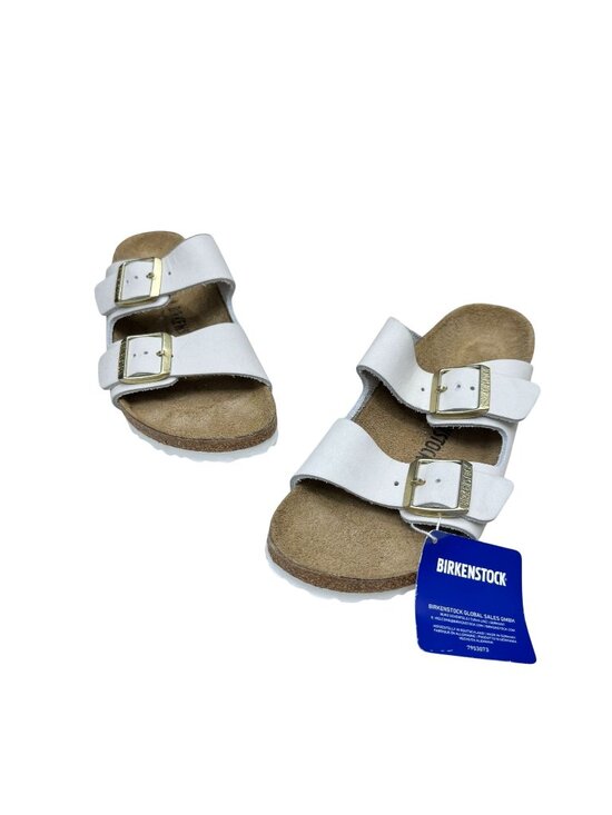 Birkenstock Shoes - Birkenstock Arizona Birko-Flor Sandals Women's White Gold Buckle, Size 39 NWOB